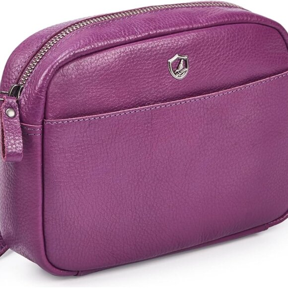 Women’s Leather Crossbody Bag Mini Soft Pebbled Purse Card Case - Picture 1 of 5